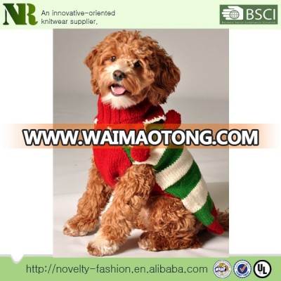 Lovely pet clothing christmas pet clothing red dog sweater green pet dog sweater