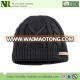 2017 new design cable-knit ribbed beanie with fleece interior